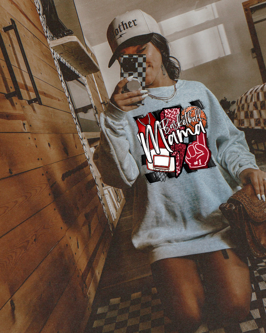 Basketball Mama (red/glitter)