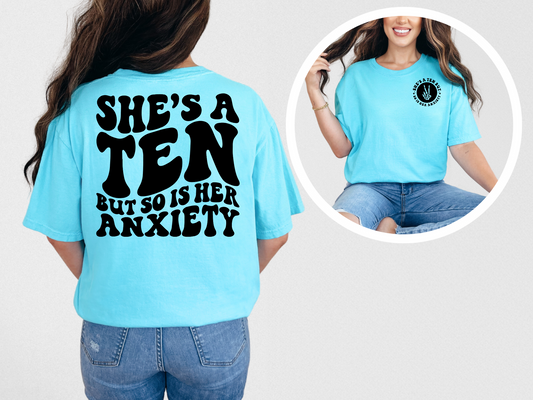 She's a ten but so is her anxiety (front)