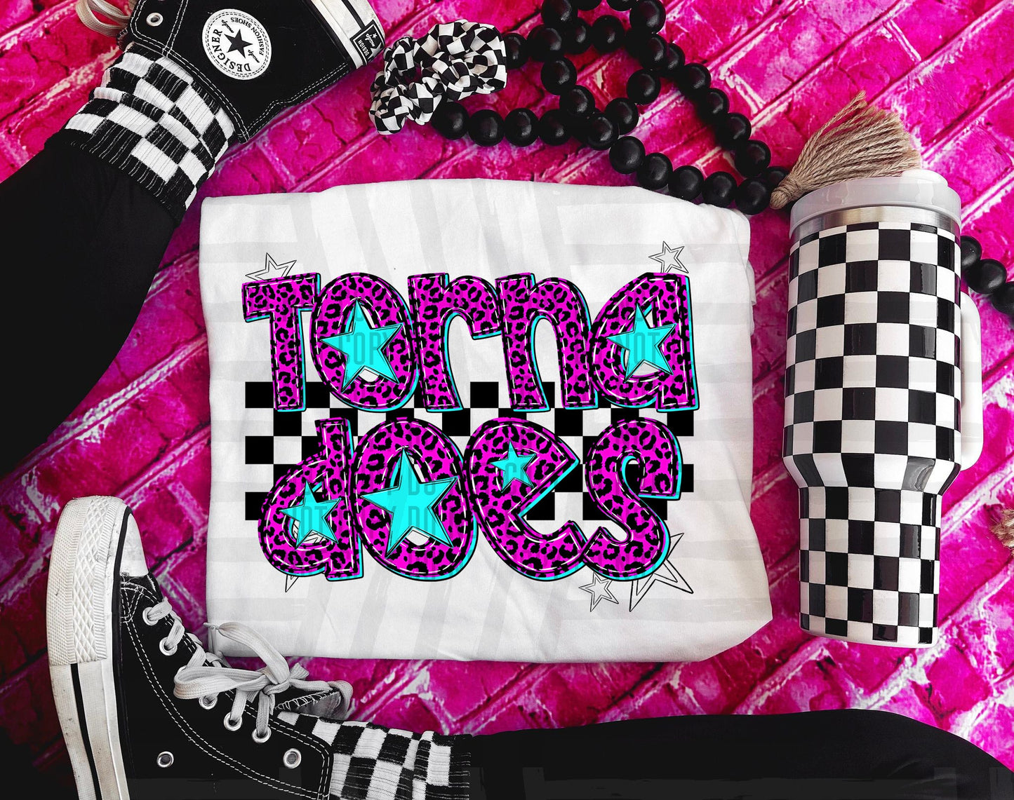 Tornadoes (pink neon leopard)