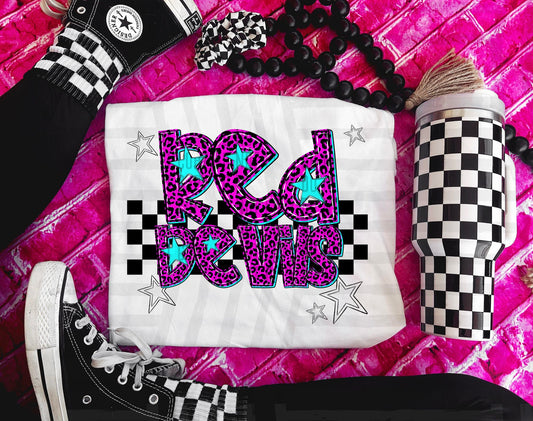 Red Devils (pink neon leopard)