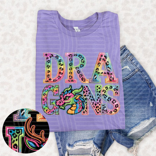 Dragons (pink neon leopard)