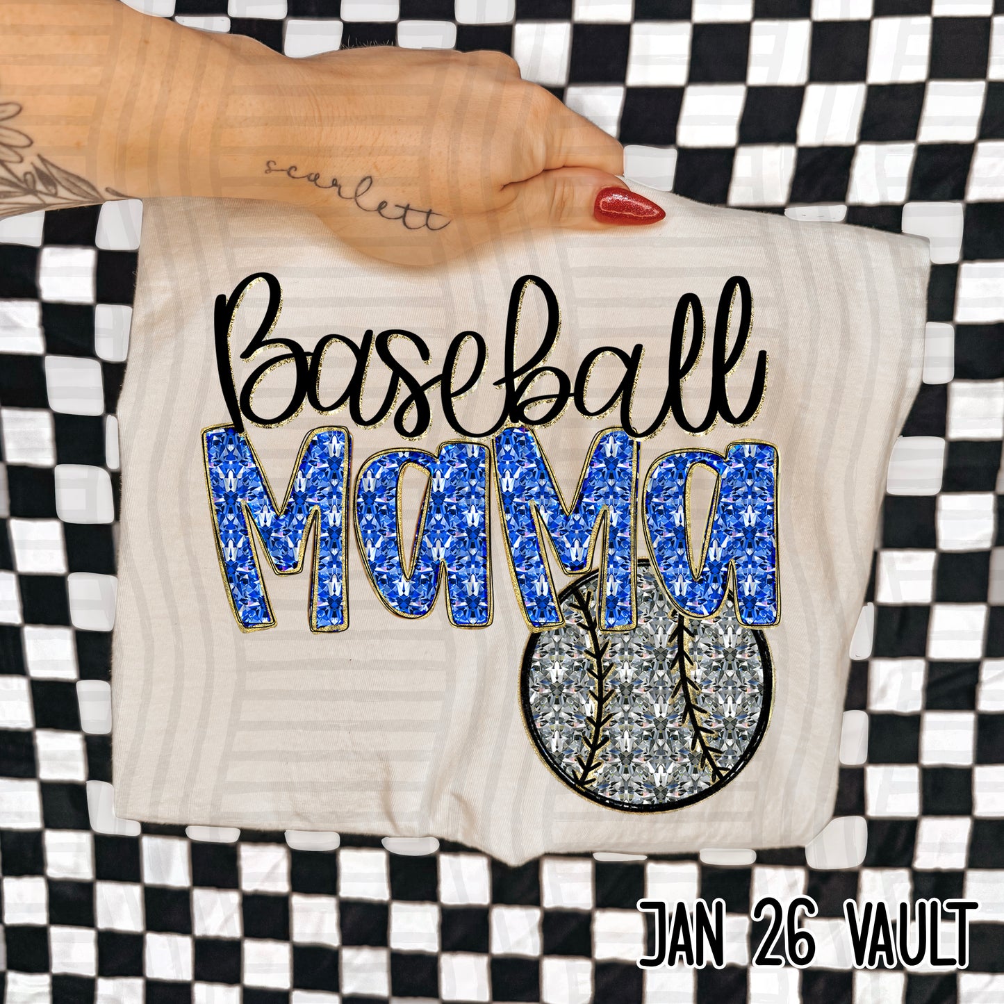 Baseball Mama Royal DTF Transfer