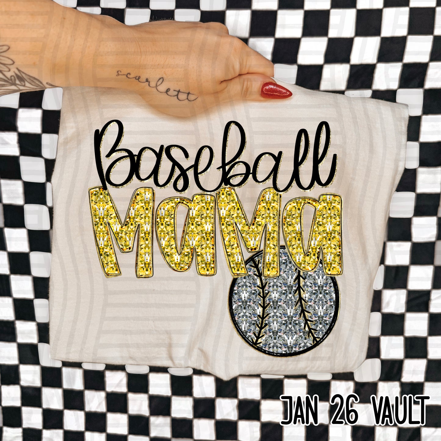 Baseball Mama Yellow DTF Transfer