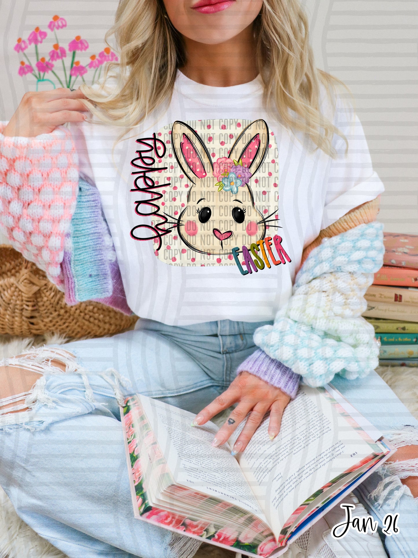 Happy Easter Bunny DTF Transfer