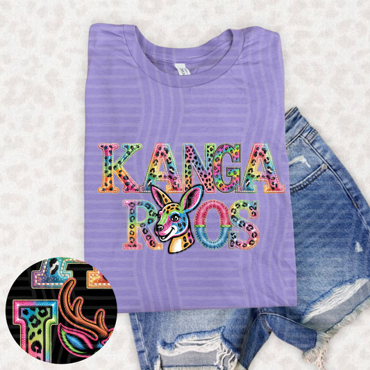 Kangaroos (pink neon leopard)