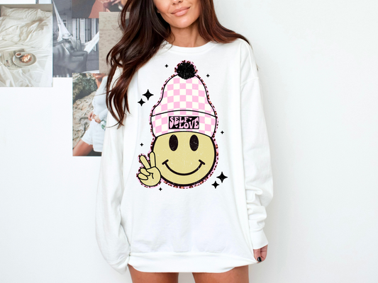 Self Love Smiley w/Pink Beanie