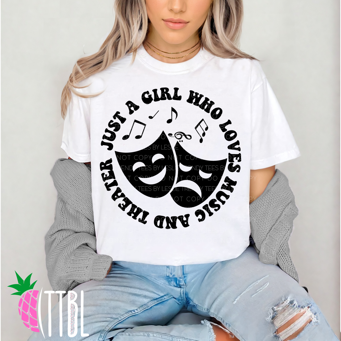 Just a girl Who Loves Music and Theater Adult Tee