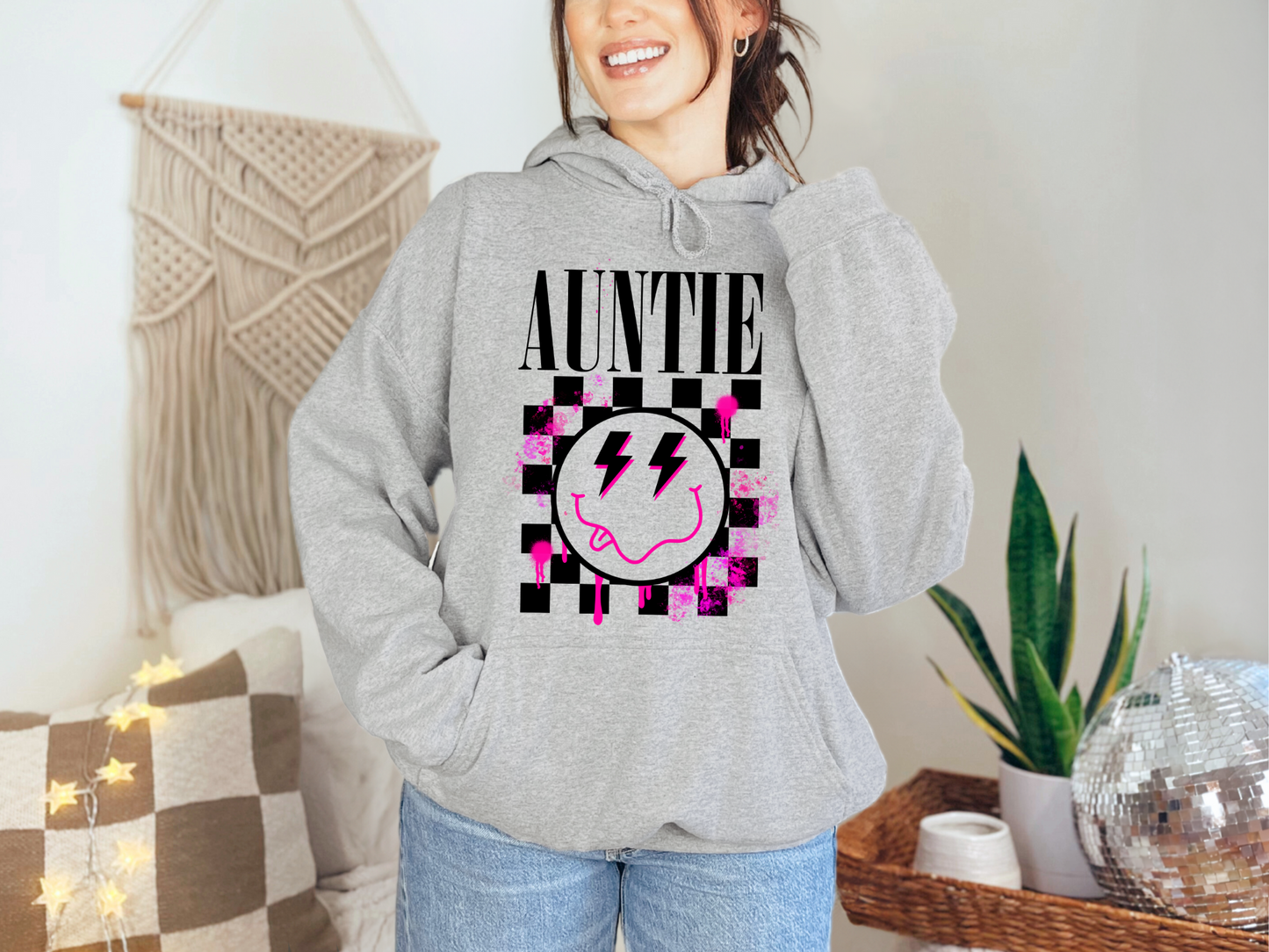 Auntie Checkered Smiley Face