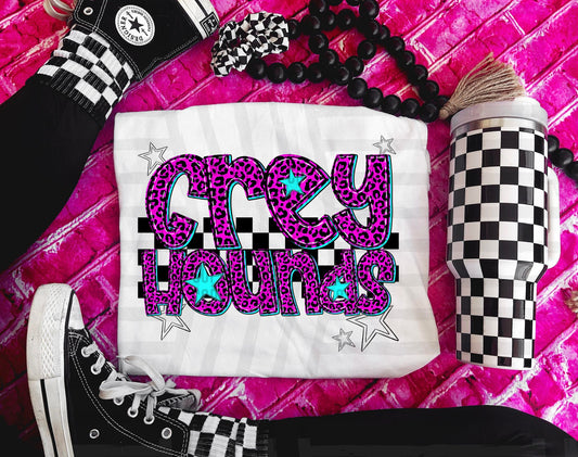 Grey Hounds (pink neon leopard)