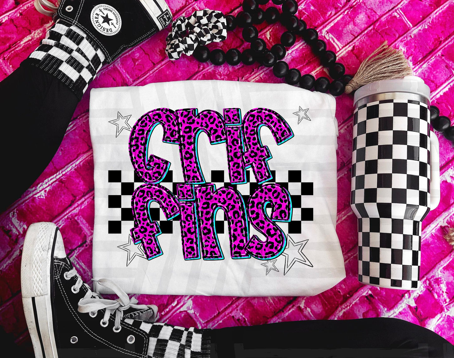 Griffins (pink neon leopard)