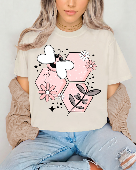 Pink Bumble Bee w/Honeycomb