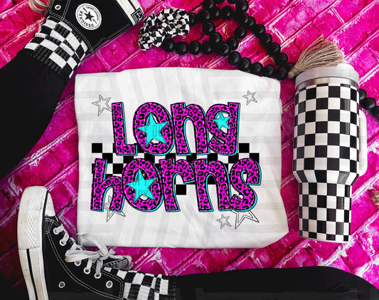 Longhorns (pink neon leopard)