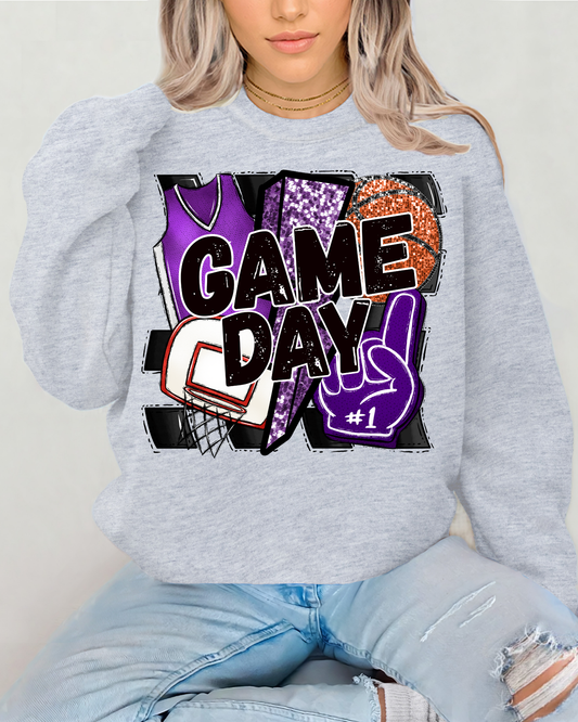 Game Day Basketball (purple glitter)