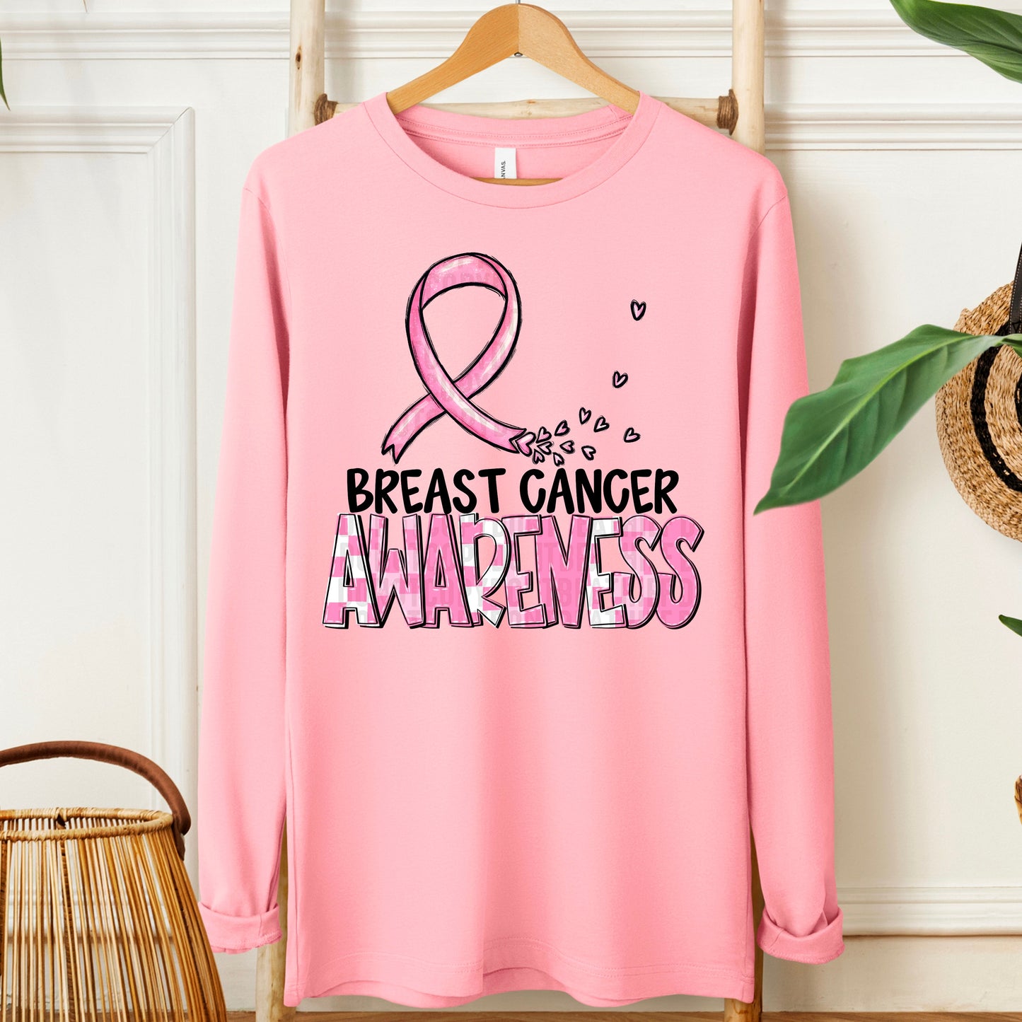 Breast Cancer Awareness-black (checkered pink)