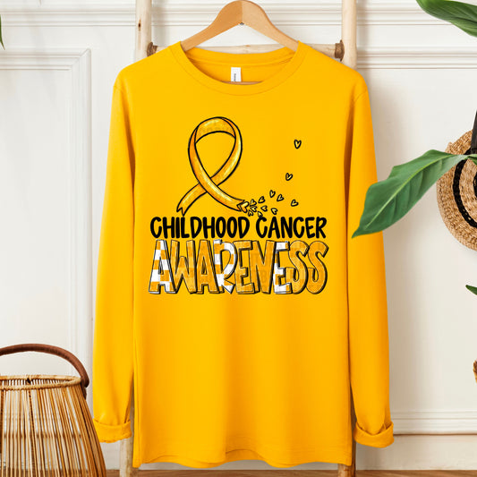 Childhood Cancer Awareness-black (checkered yellow)
