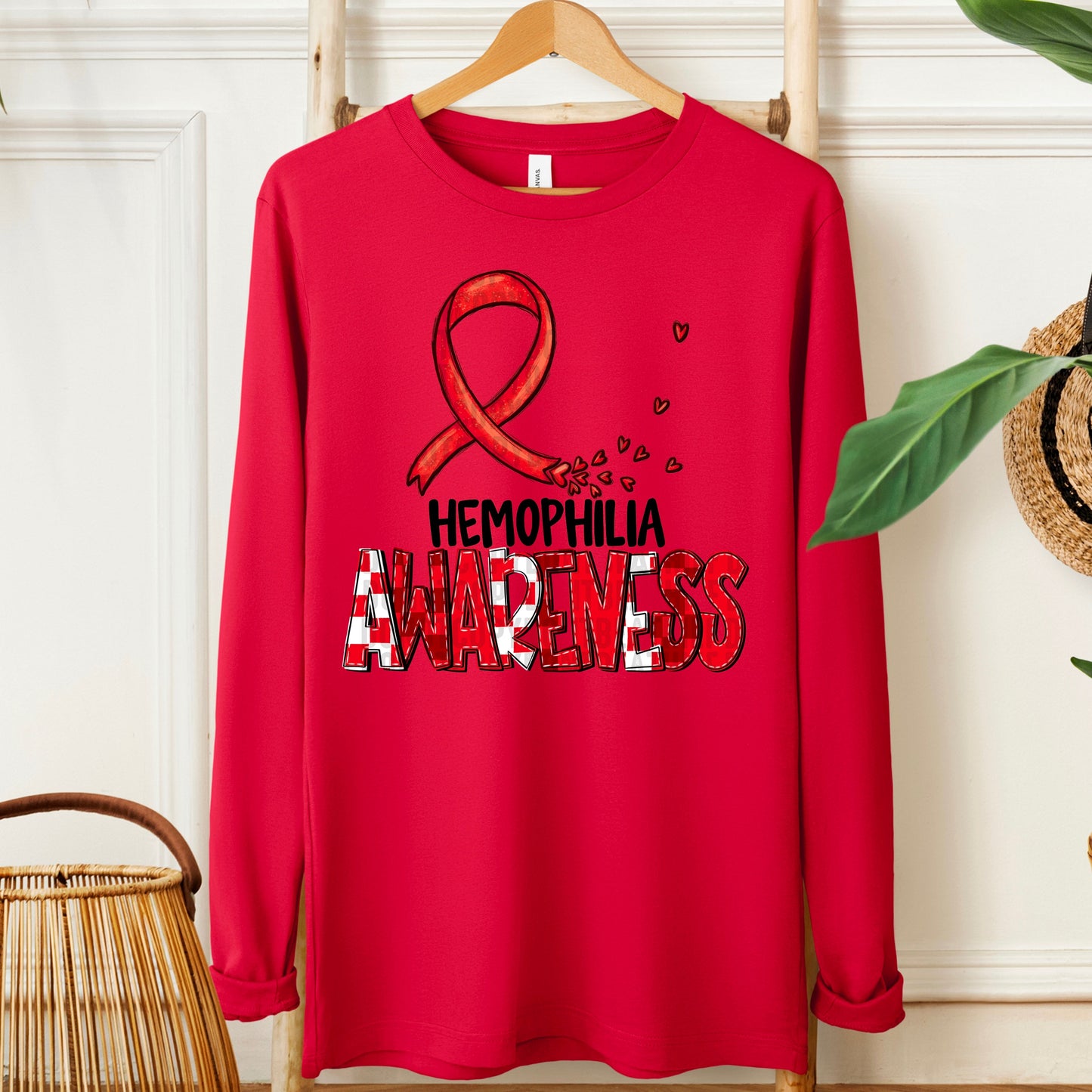 Hemophilia Awareness-black (checkered red)