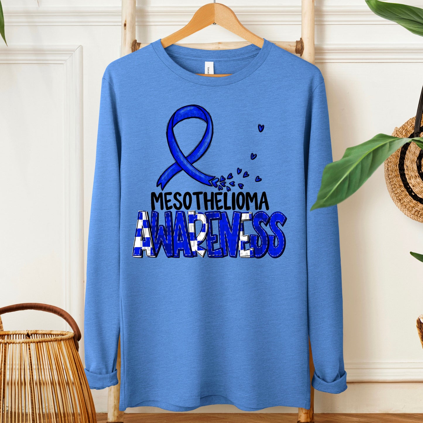 Mesothelioma Awareness-black (checkered blue)