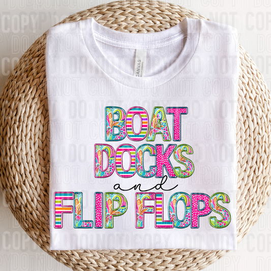 Boat docks and flip flops