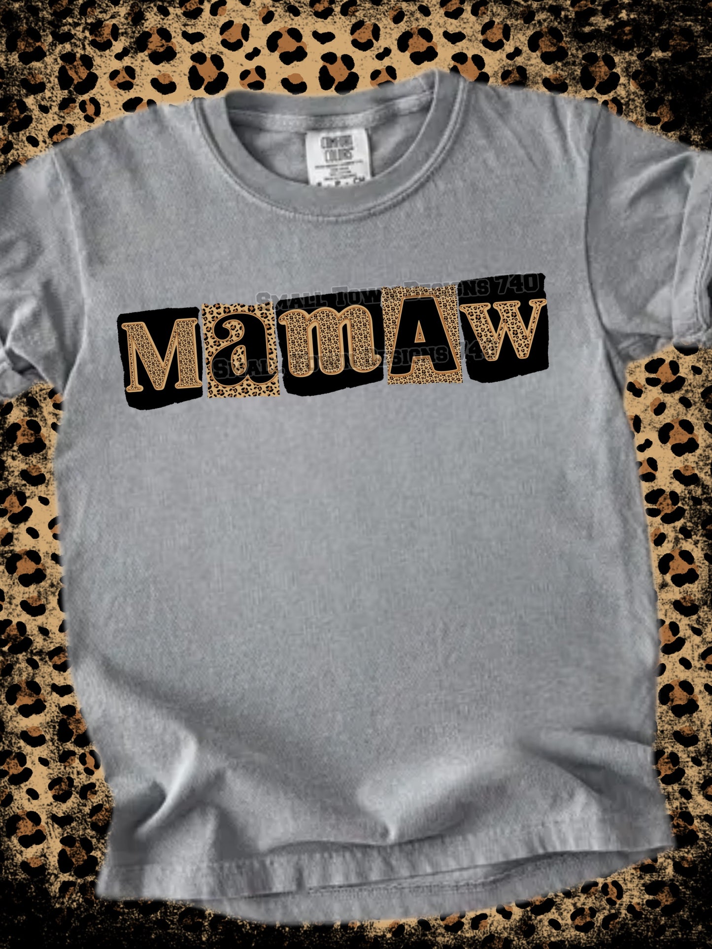 Leopard Print “Mamaw” DTF Transfer