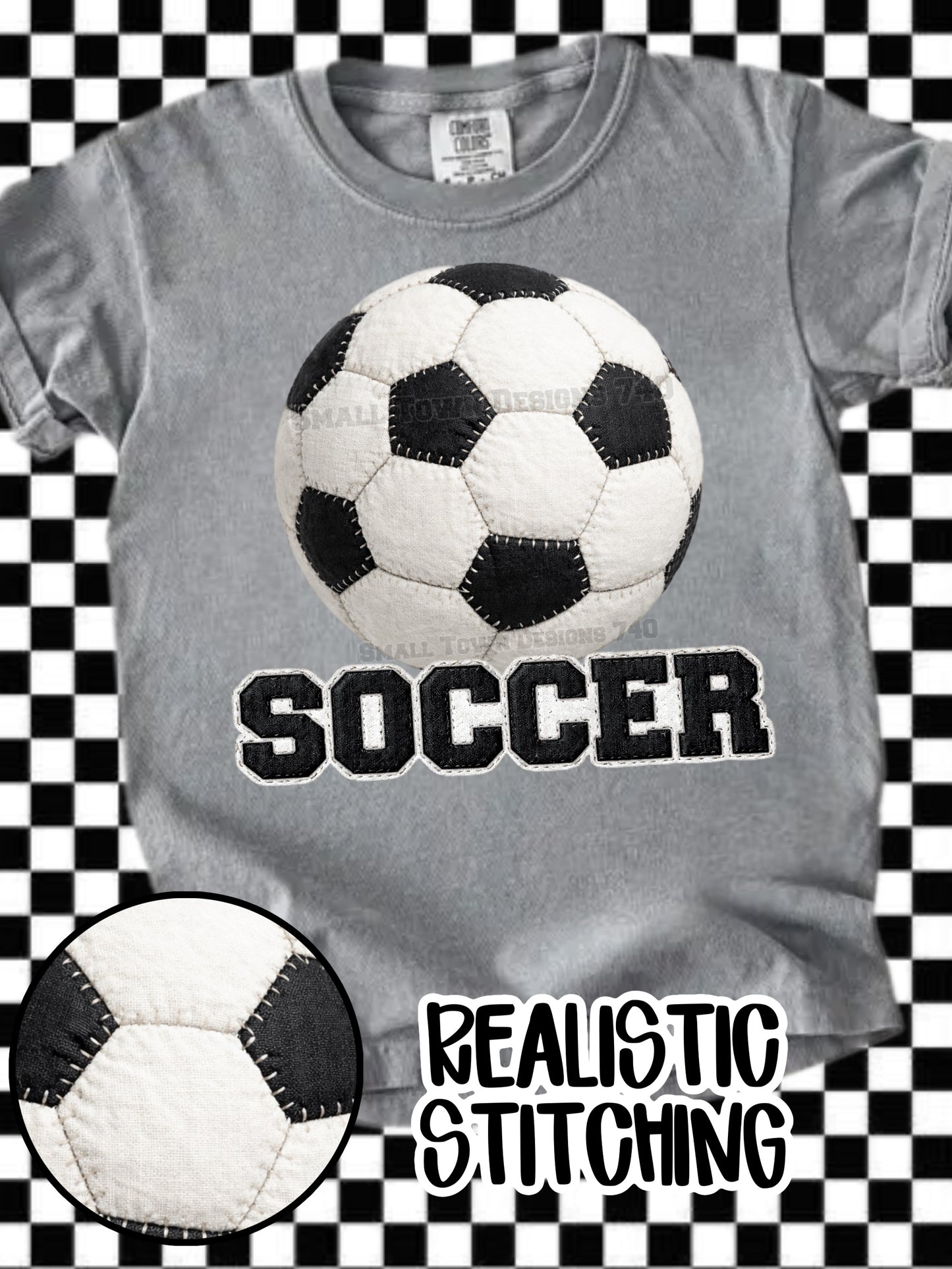 Realistic Soccer Ball DTF Transfer