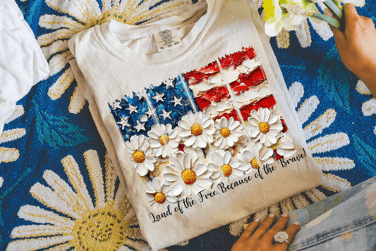 Land of the free, because of the brave floral flag