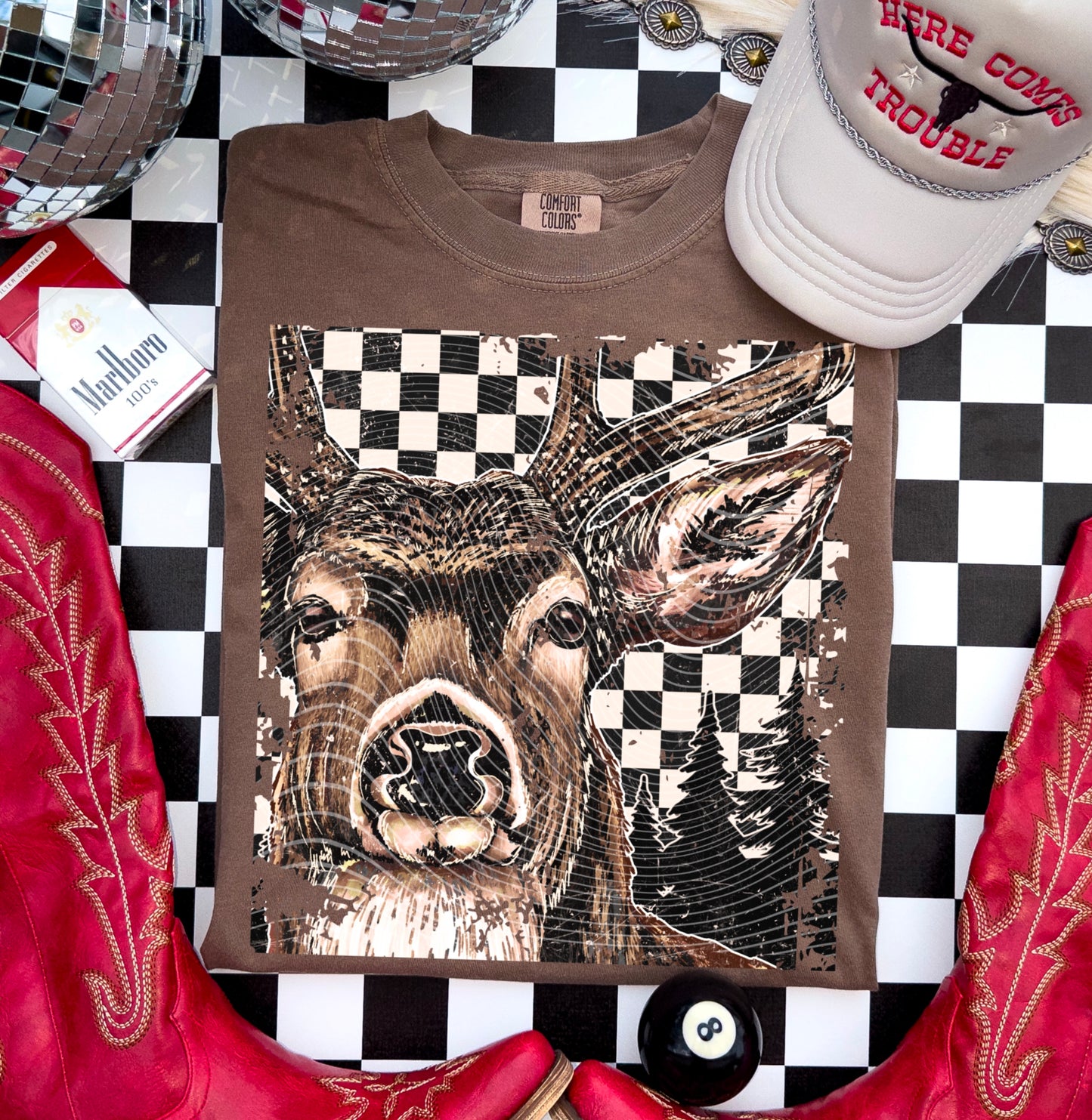 Buck Checker Square DTF Transfer