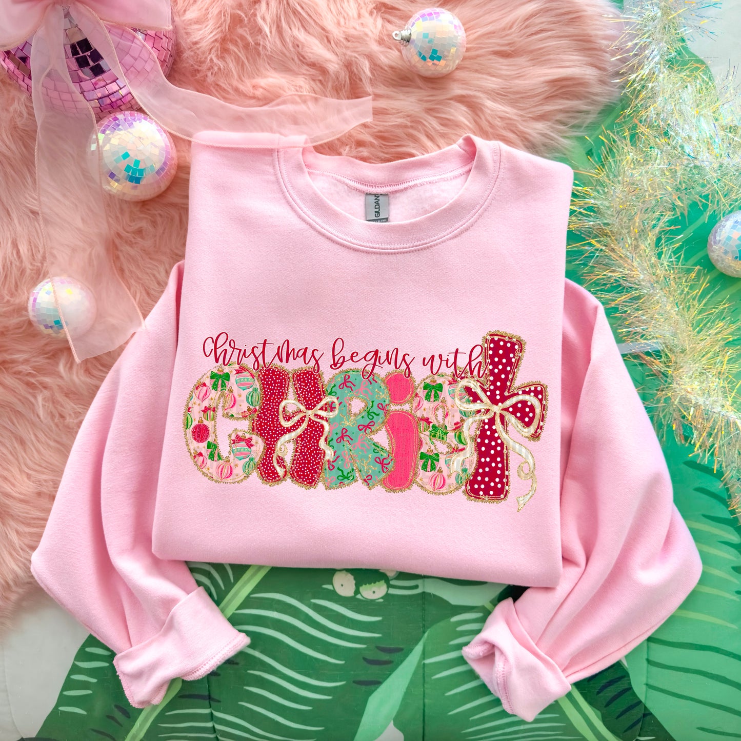 Christmas Bow Lace Christ