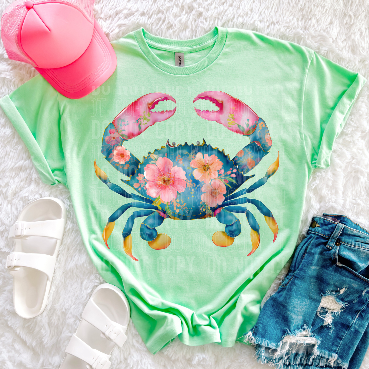 Floral Crab Coastal DTF Transfer
