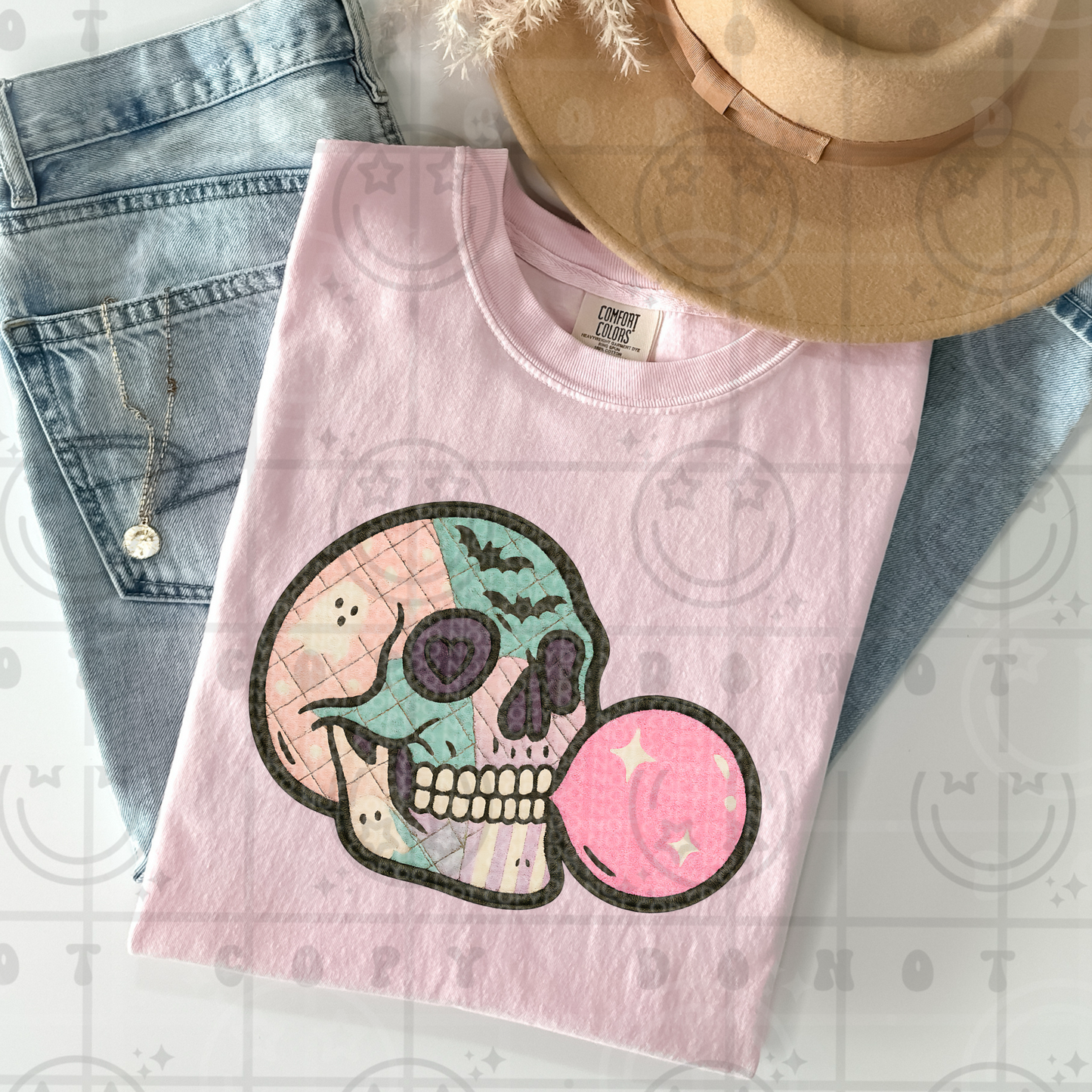 Bubble gum skull