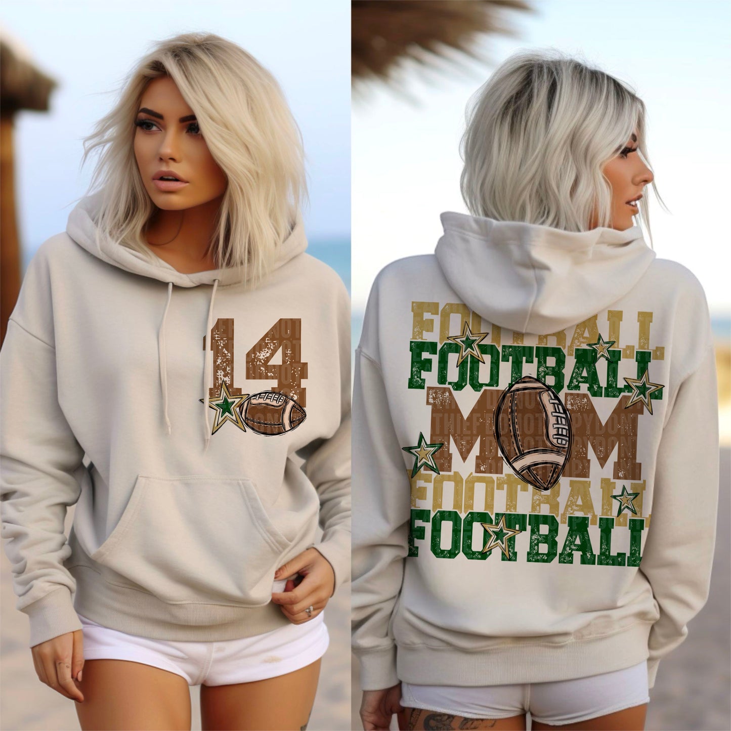 Football Mom (gold/green-back)