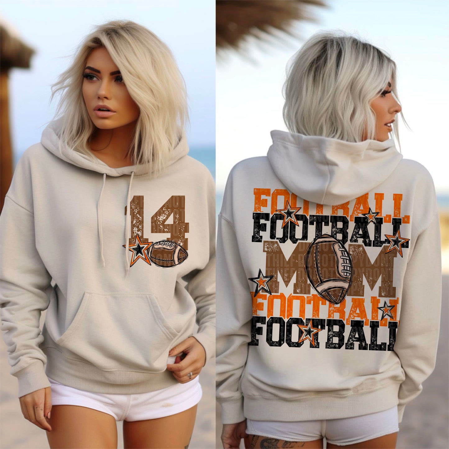 Football Mom (orange/black-front)