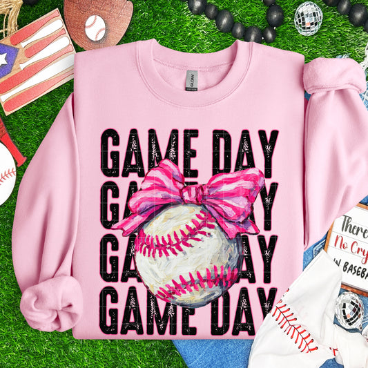 Game Day Baseball Bow – DTF Transfer