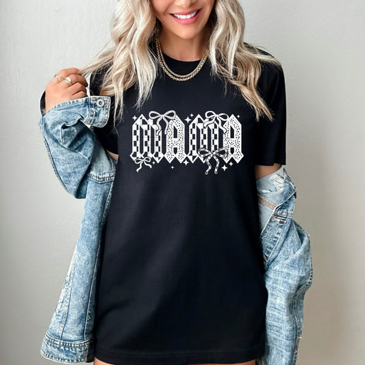 Checkered Mama w/Bows (white)