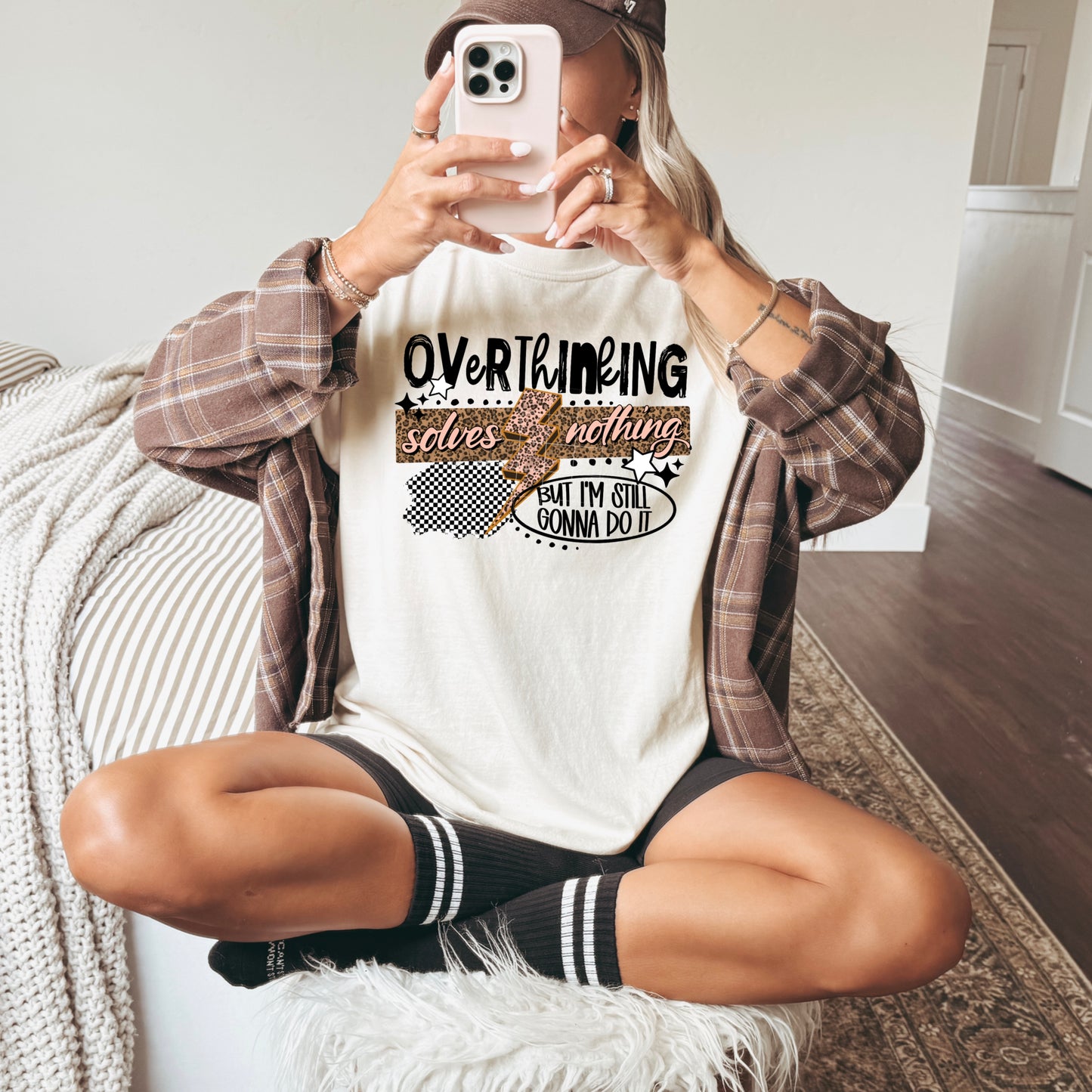 Overthinking Solves Nothing But I’m Still Gonna Do It DTF Transfer (black)