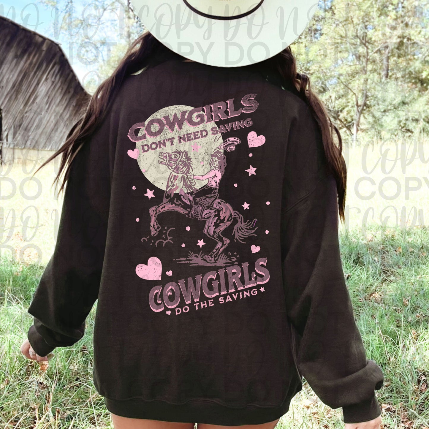 Cowgirls Don’t Need Saving DTF Transfer
