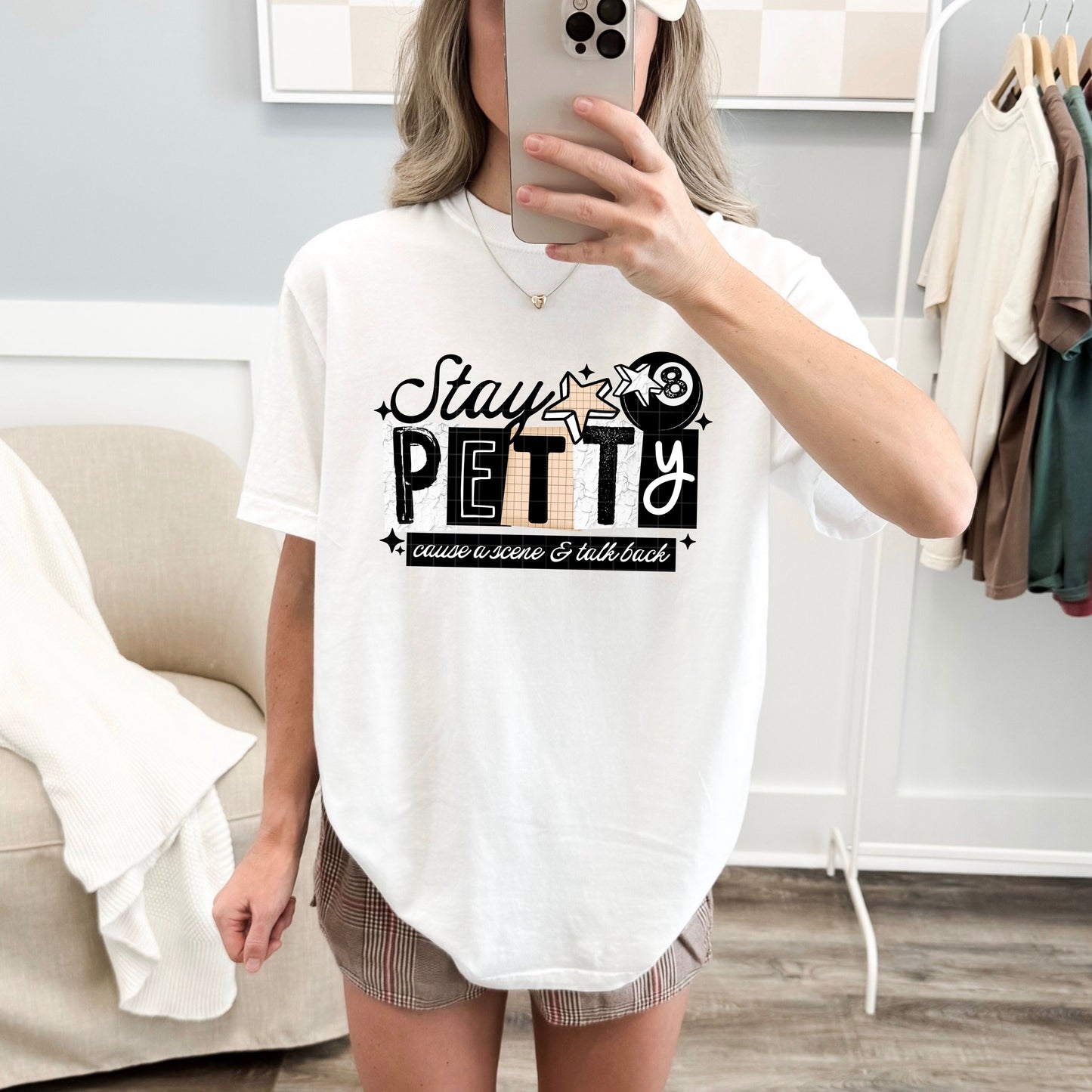 Stay Petty Cause a Scene & Talk Back DTF Transfer (black)