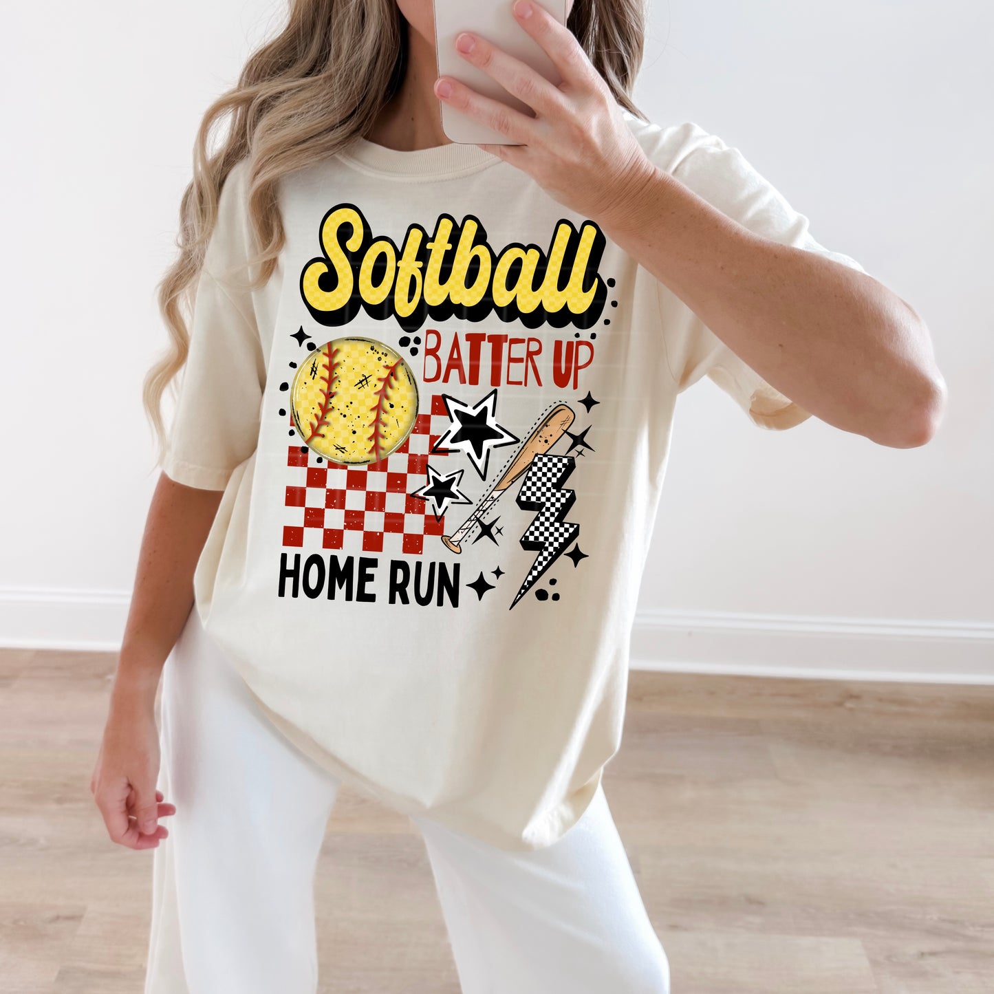 Softball Batter Up Home Run DTF Transfer