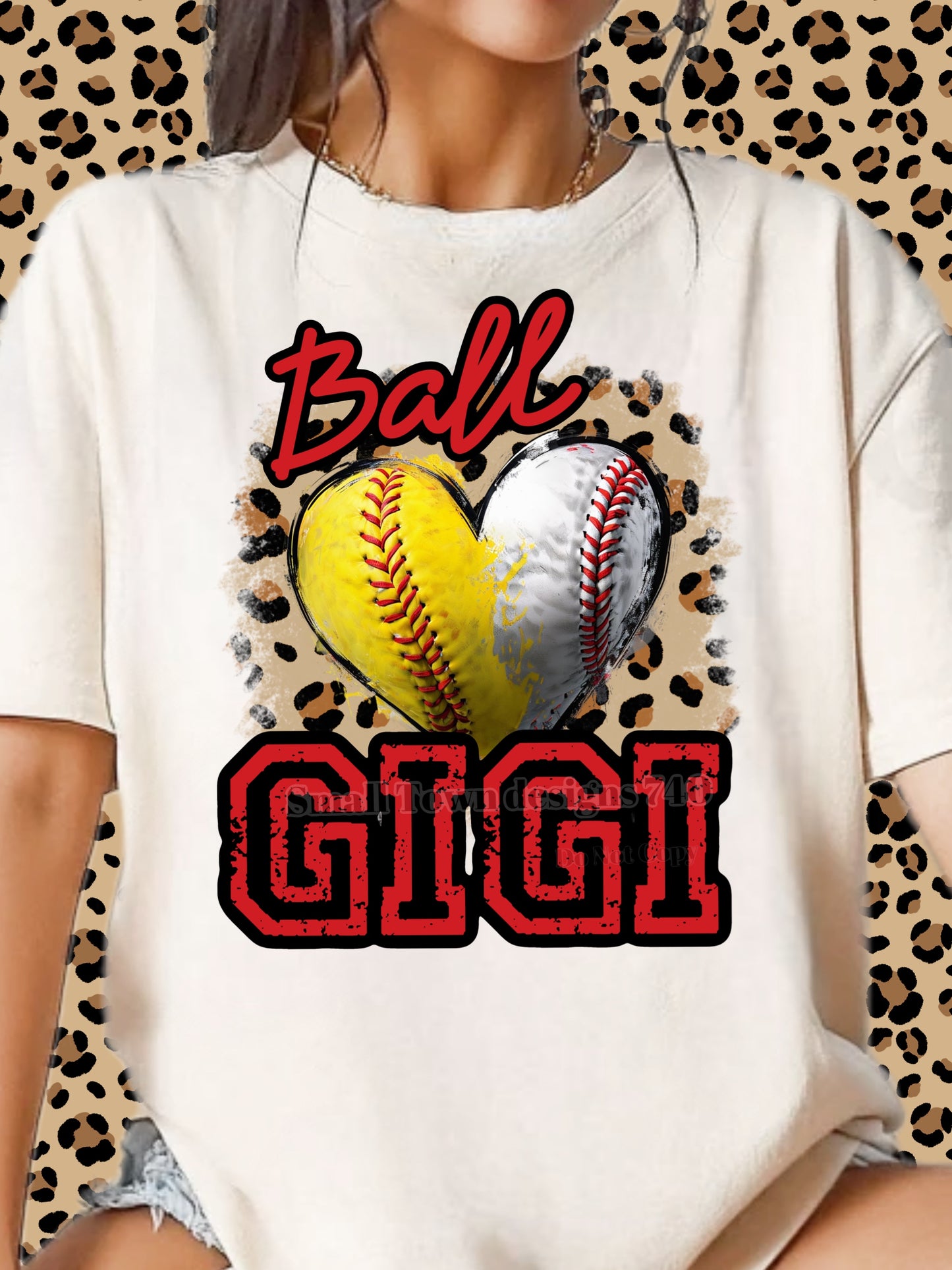 Baseball Softball Heart DTF Transfer (Gigi)