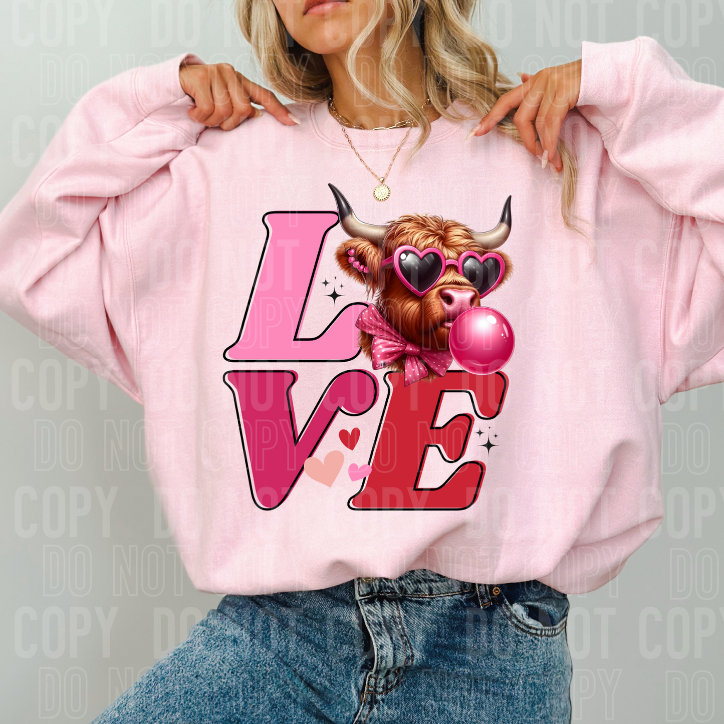 Love (highland cow w/gum)