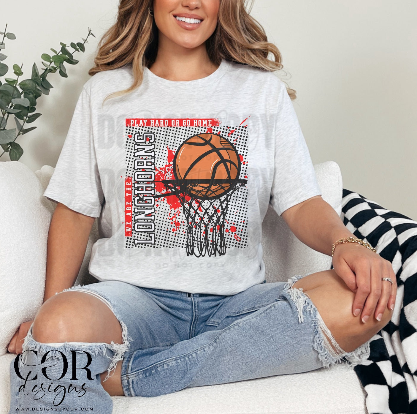 Longhorns Basketball (red)