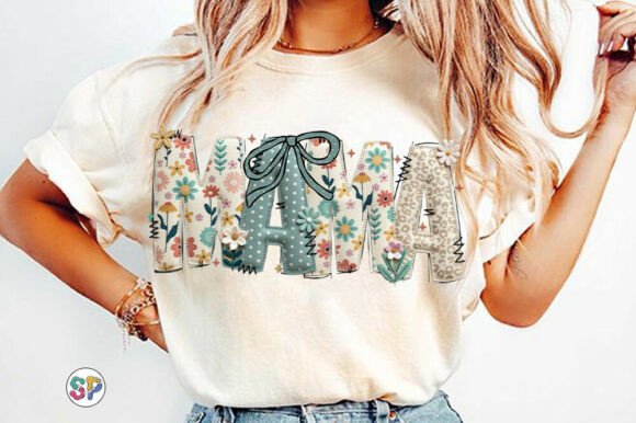 Patchwork Floral Mama DTF Transfer