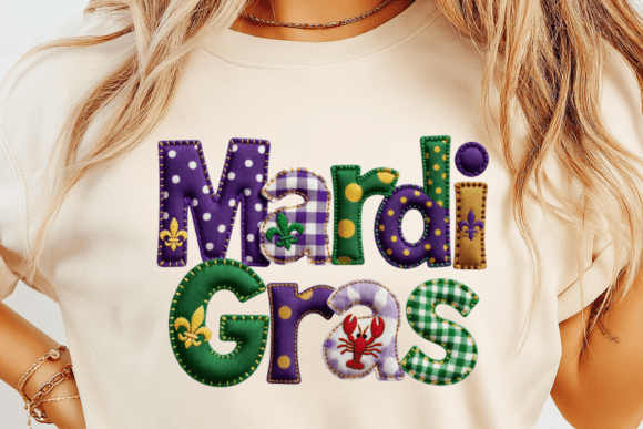 Patchwork Mardi Gras DTF Transfer