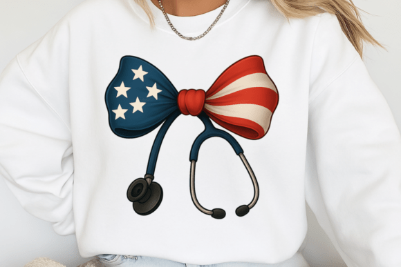 Patriotic Nurse Bow