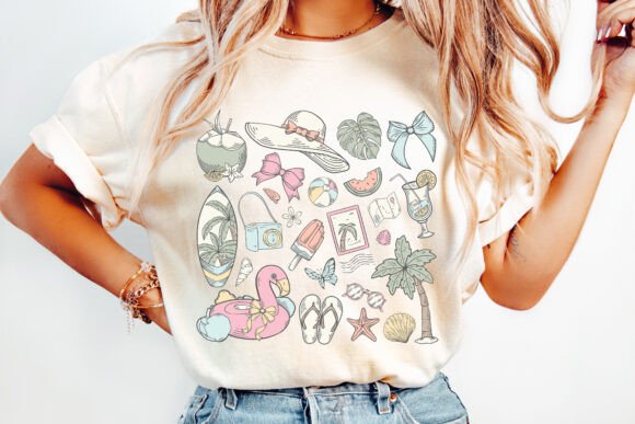 Preppy costal summer collage