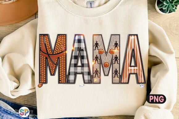Rhinestone Basketball MAMA Faux Bling DTF Transfer