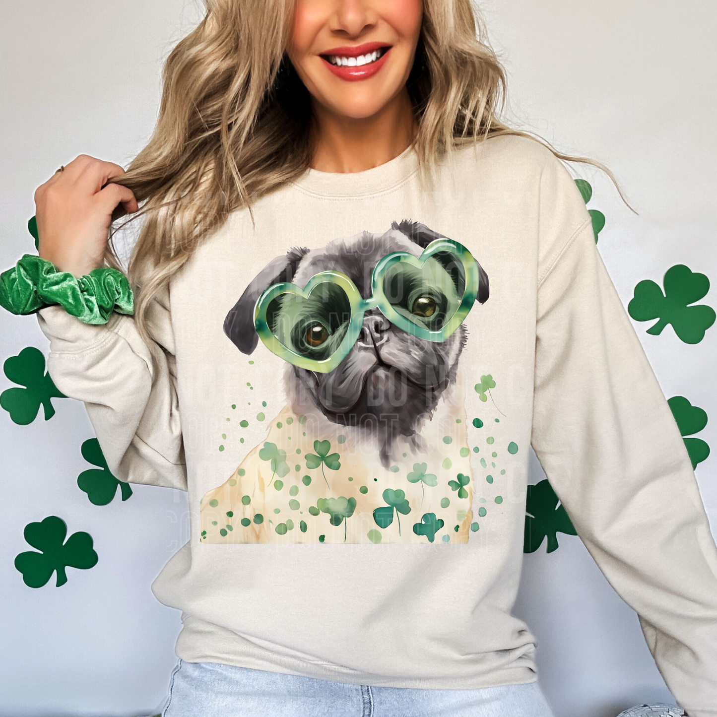 St. Patrickās Day Pug DTF Transfer