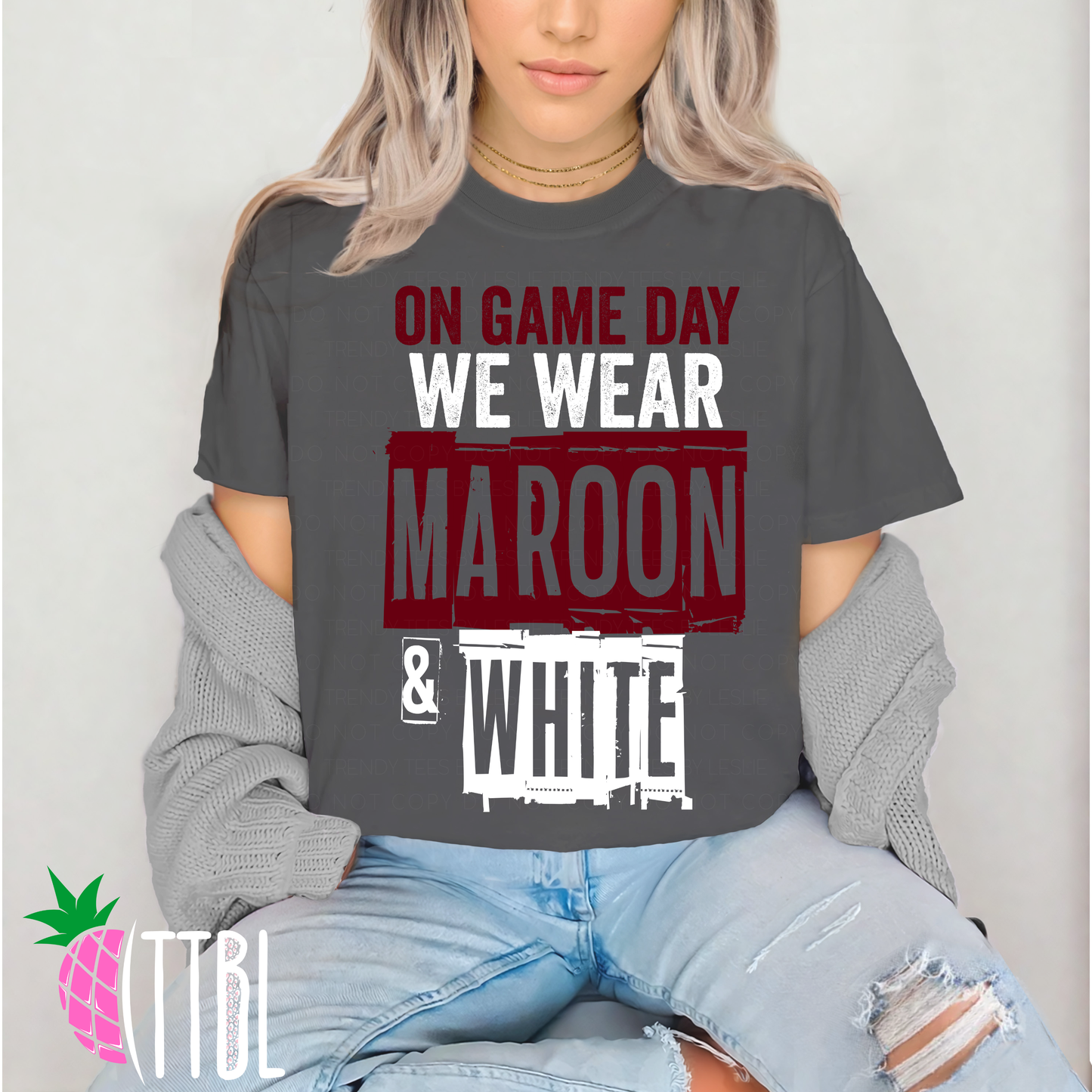 On Game Day We Wear Maroon & White | DTF Heat Transfer