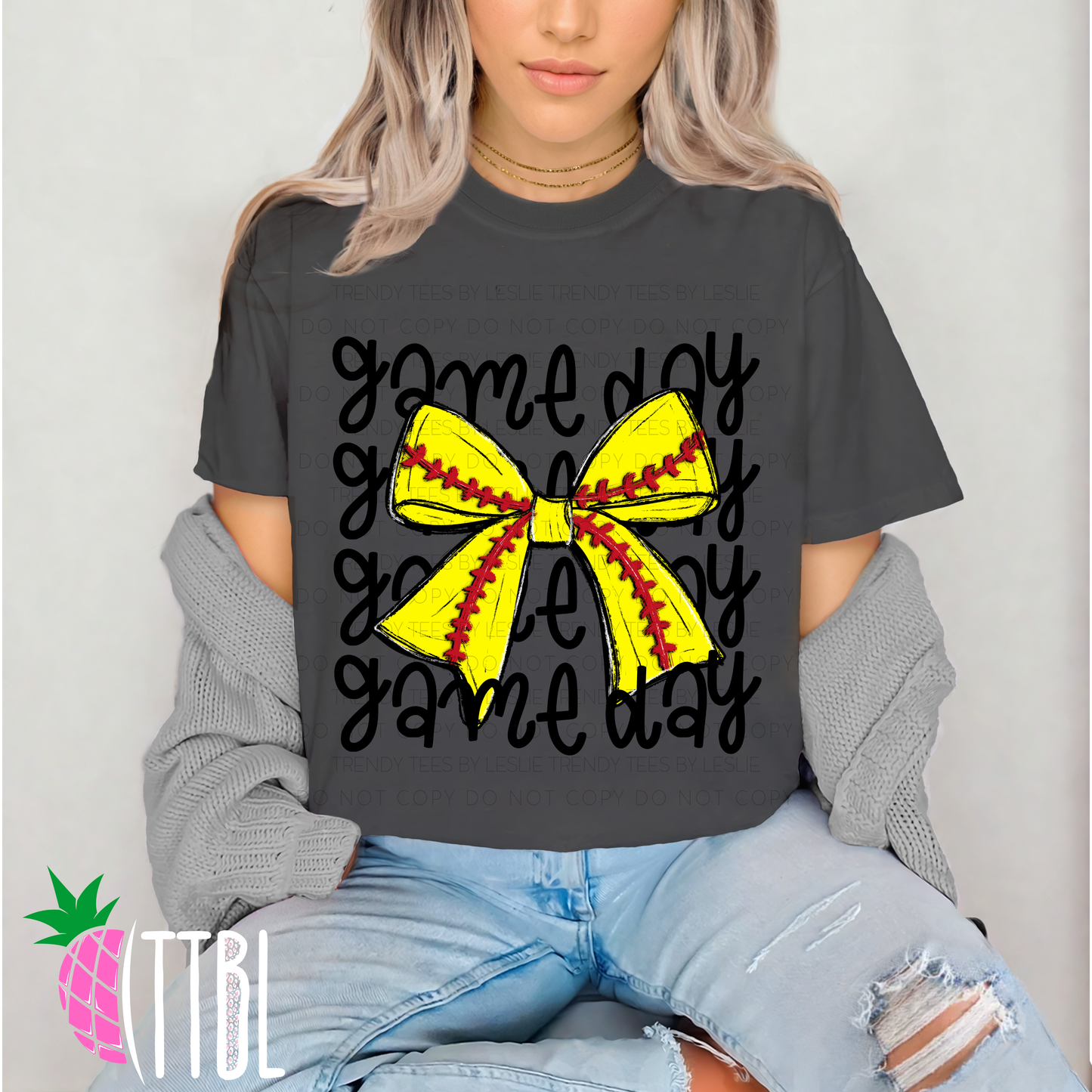 Game Day Bow Softball DTF Transfer