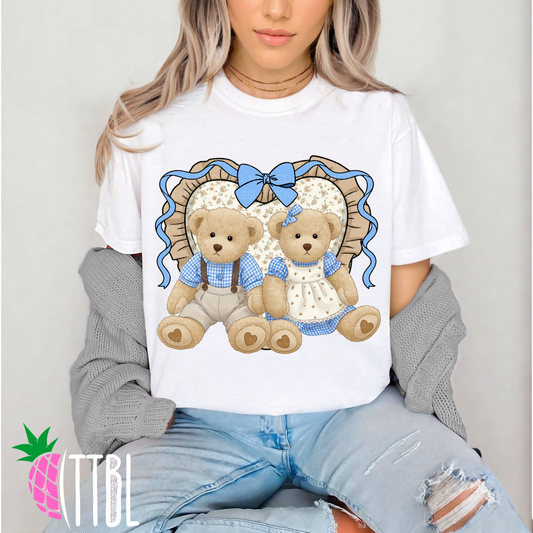 Vintage Teddy Bear Heart DTF Transfer