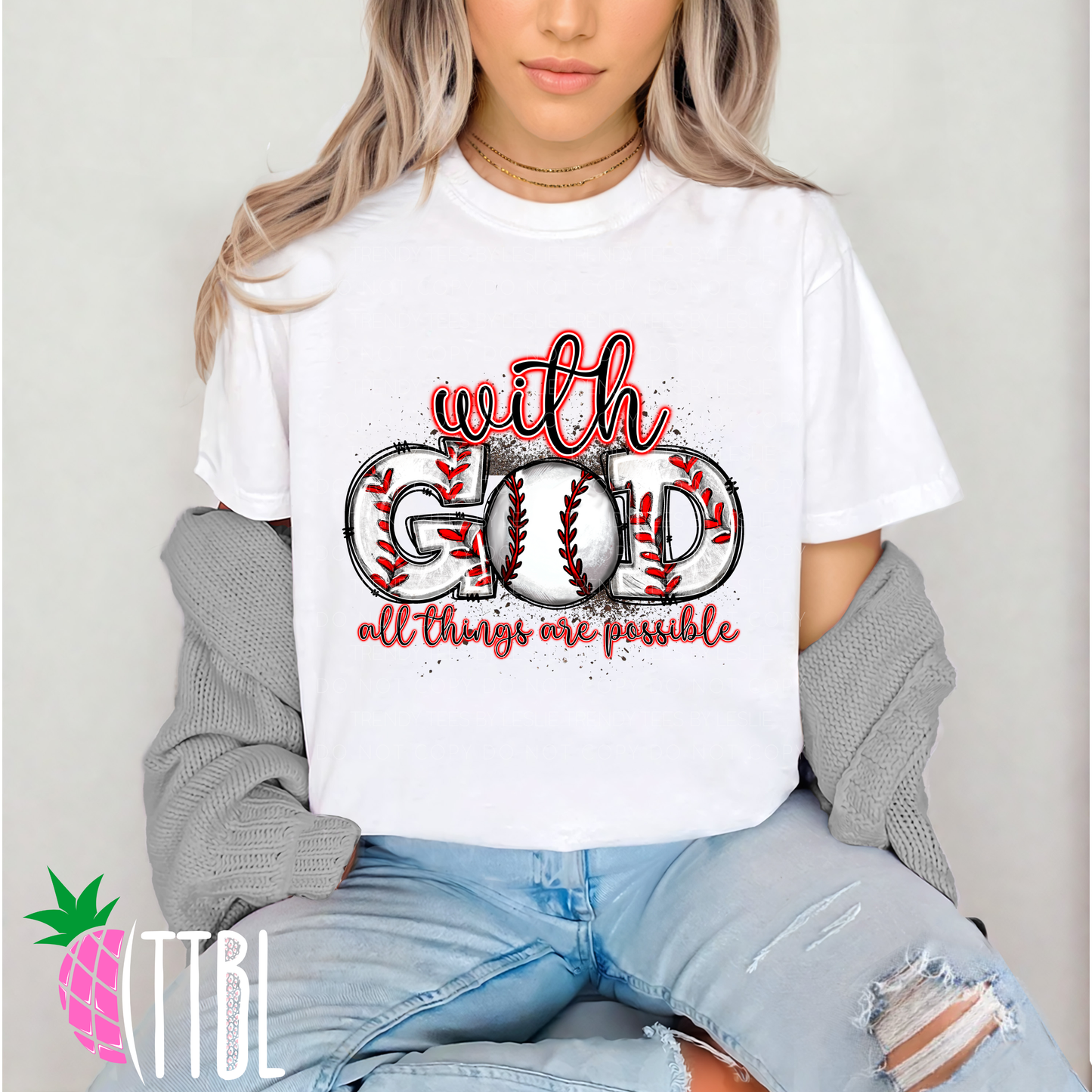 With God All Things Are Possible Baseball PNG